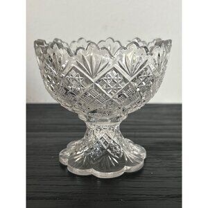 VTG Westmoreland Thumbelina Clear EAPG Toy Punch Bowl Diamond Starburst Pattern